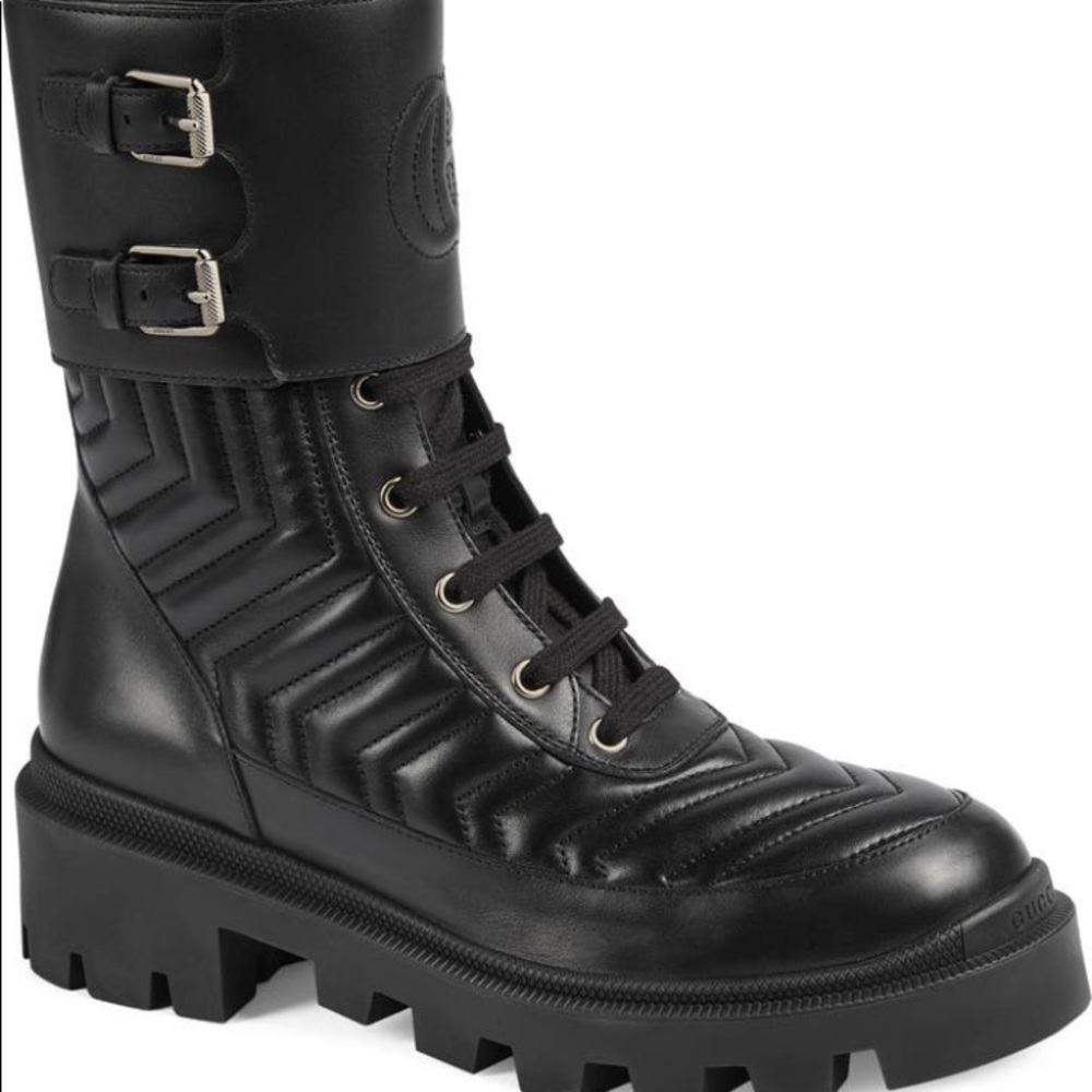 Gucci frances GG matelasse platform combat boot